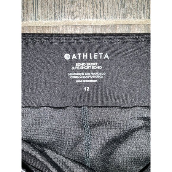 Athleta Soho Skort Hiking Lightweight Stretch Mid Rise UPF 50+ Black LARGE - Picture 3 of 4
